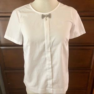 J Crew cotton short sleeve embellished shirt